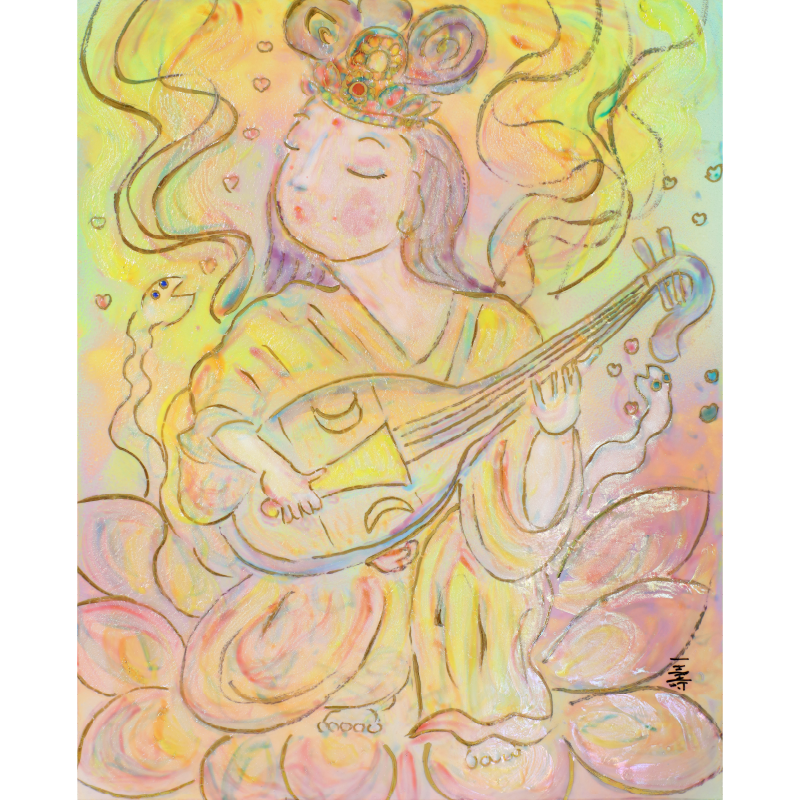 陶彩画_自在作品_弁財天~愛のうた~_全体