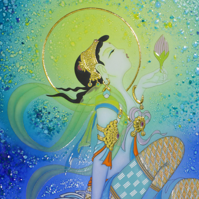 草場一壽作　天女　陶彩画　額 草場一壽作 天女 陶彩画 額 - メルカリ
