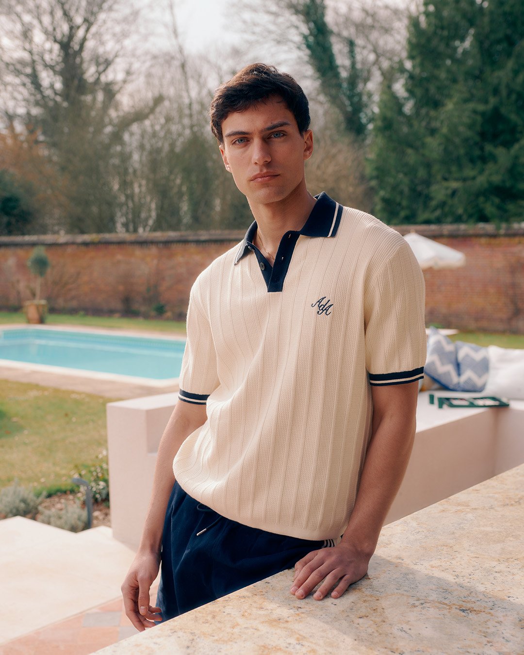 Pecra Knitted Polo | Cream