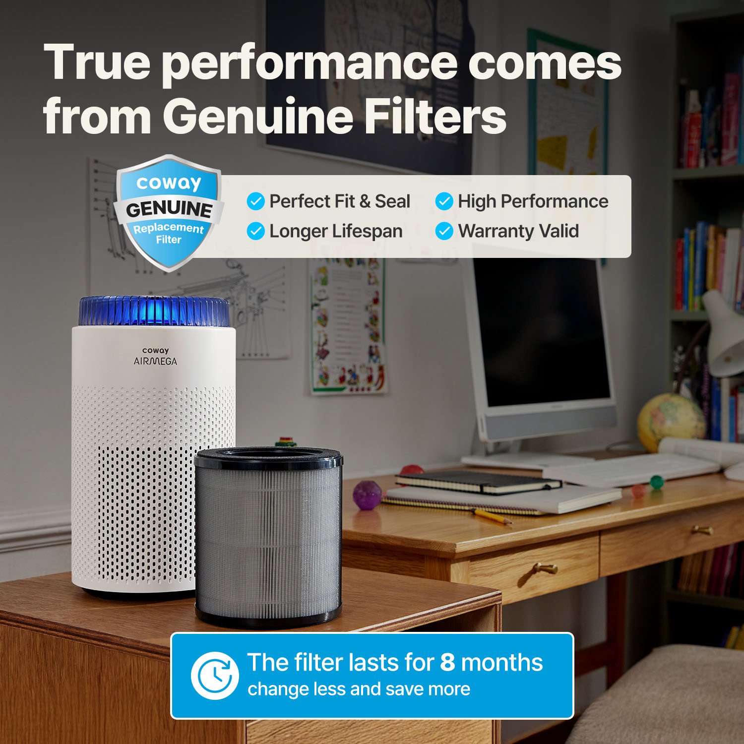 Genuine Coway filters are more efficient and have a longer lifespan