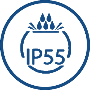 IP55 water resistant
