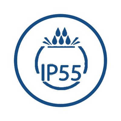IP55 water resistant
