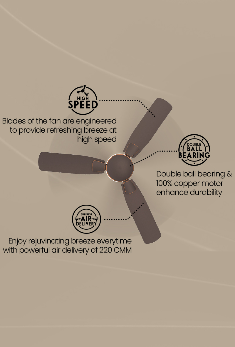 High Speed, Superior Air Delivery, Double Ball Bearing