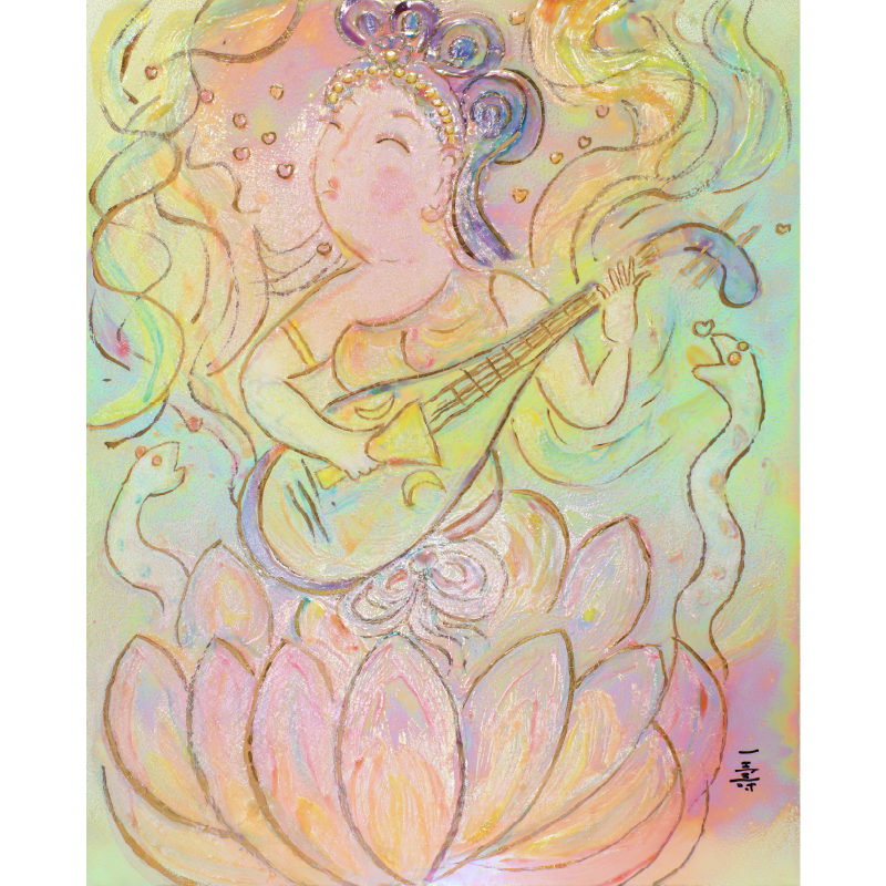 陶彩画_自在作品_弁財天~愛のうた~_全体