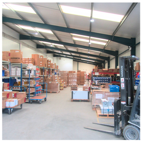 Inside the Wind & Sun warehouse