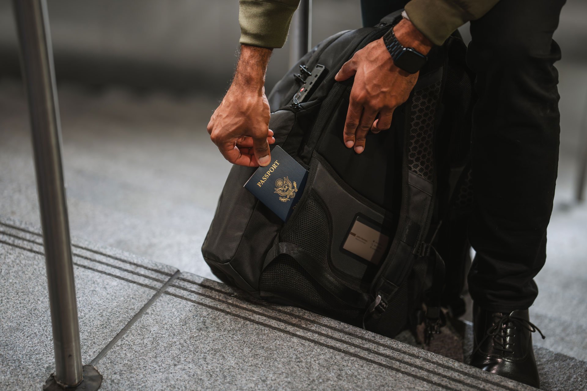 Hidden RFID-Protected Passport Pocket