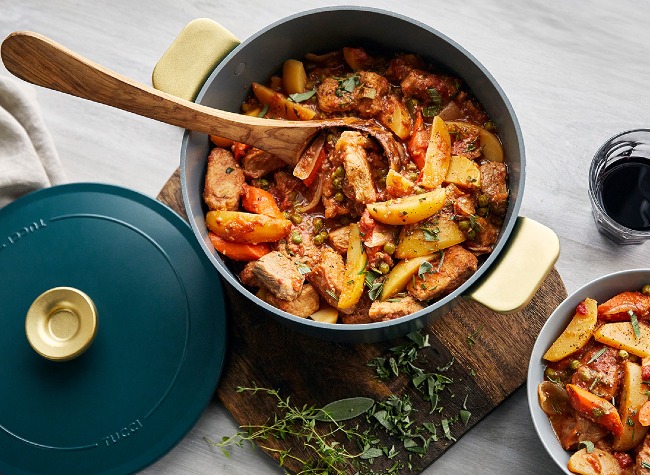 Stanley Tucci™ Ceramic Nonstick 6.5-Quart Dutch Oven | Marino Blue info card