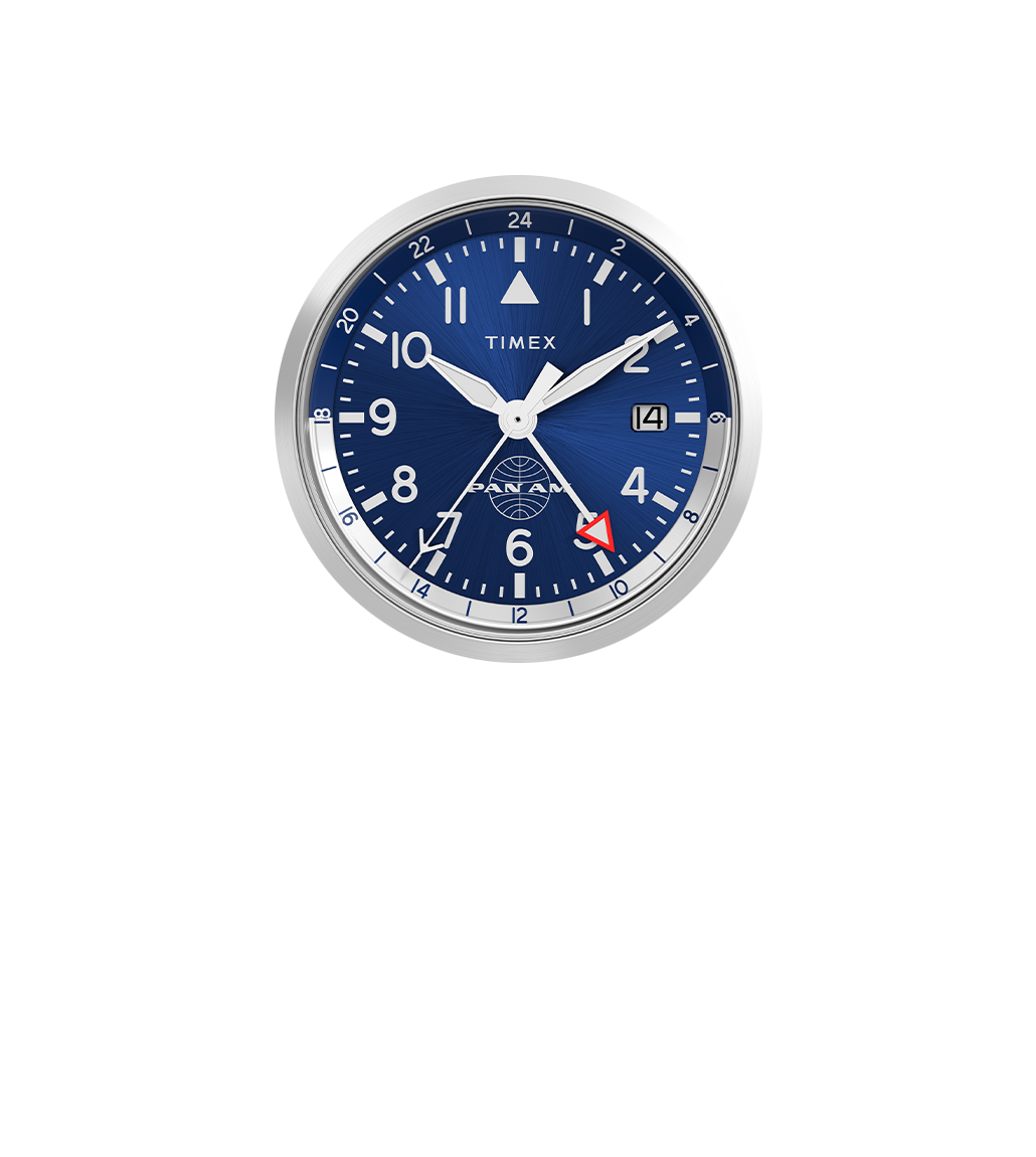 Timex Waterbury GMT x Pan Am® 39mm Leather Strap Watch