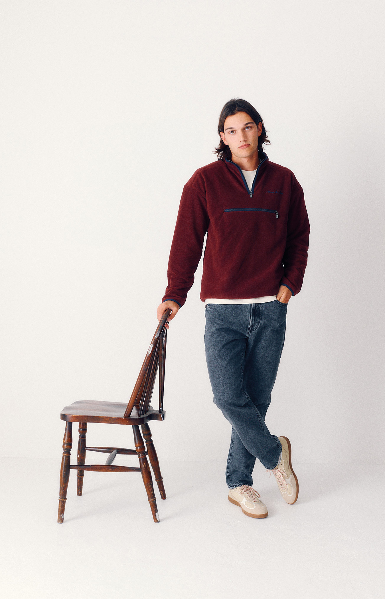 Felio Half Zip Overhead  | Burgundy