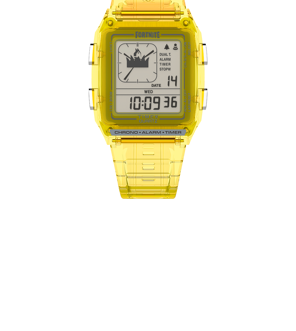 Q Timex LCA x Fortnite® with Yellow Resin Strap Watch