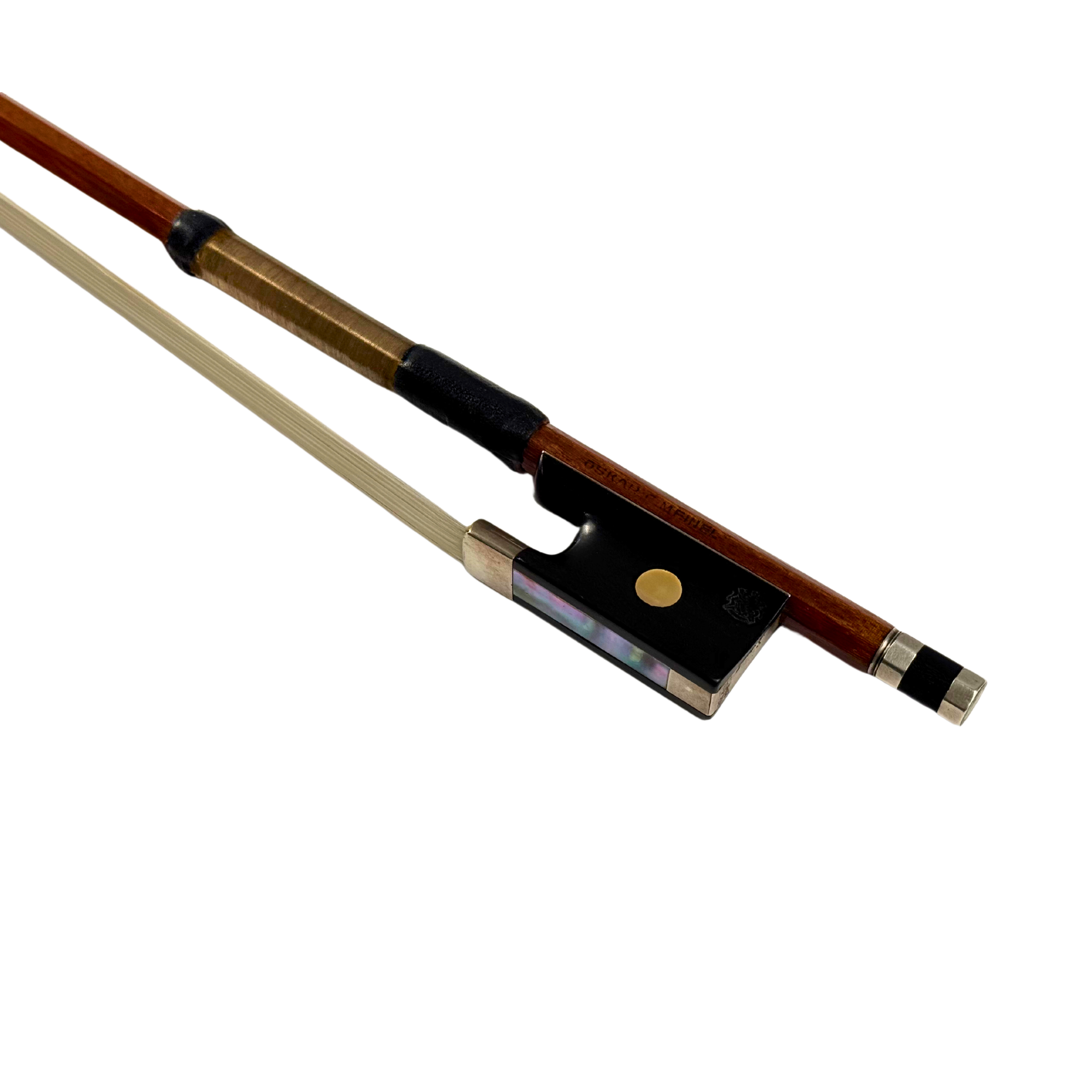 Oskar C Meinel Silver Mounted Violin Bow in action