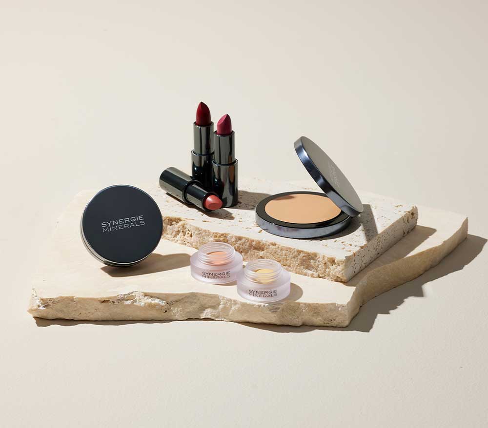 Synergie Skin lipstick and mineral foundation products