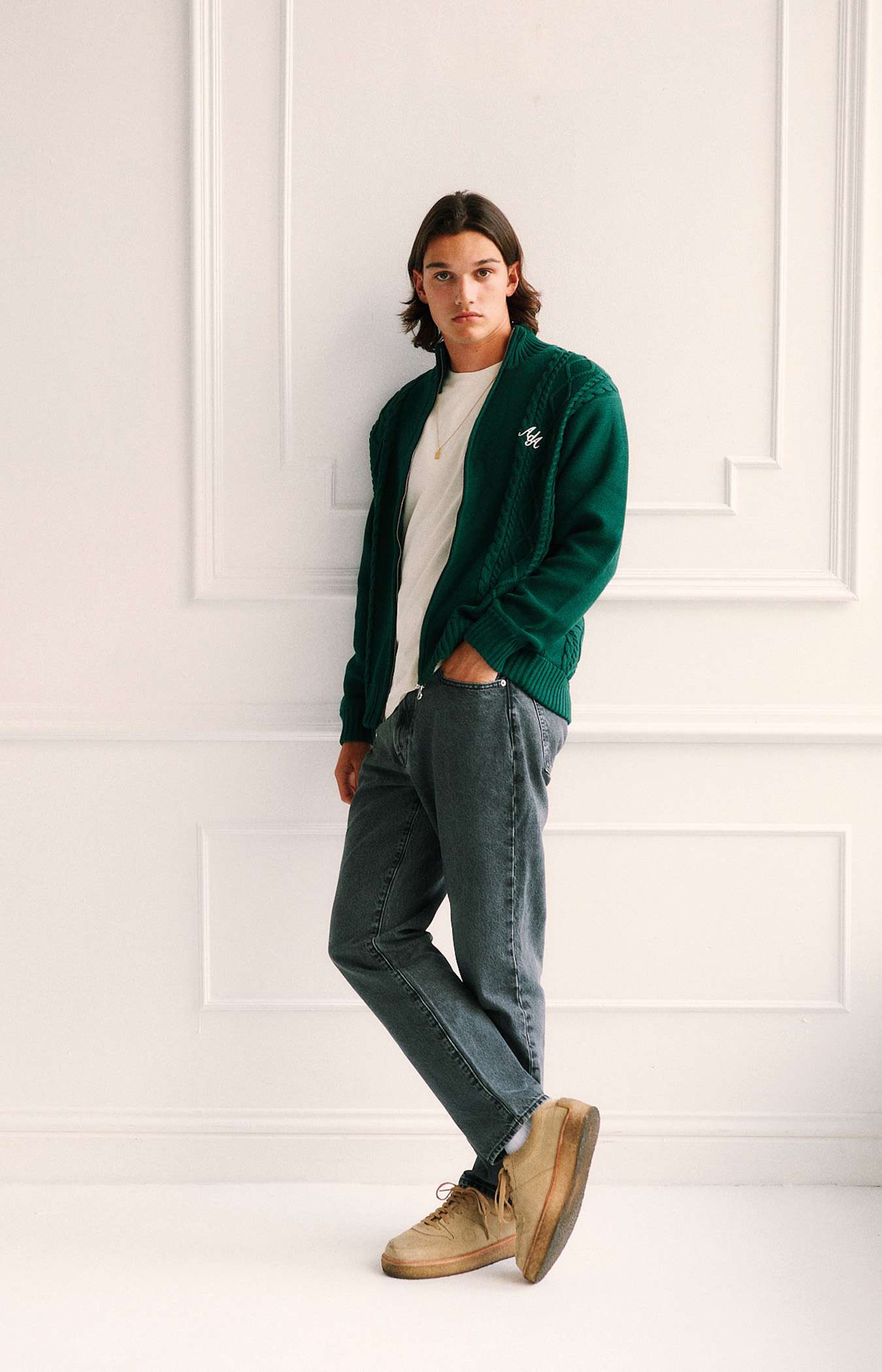 Sila Knitted Jacket | Forest Green