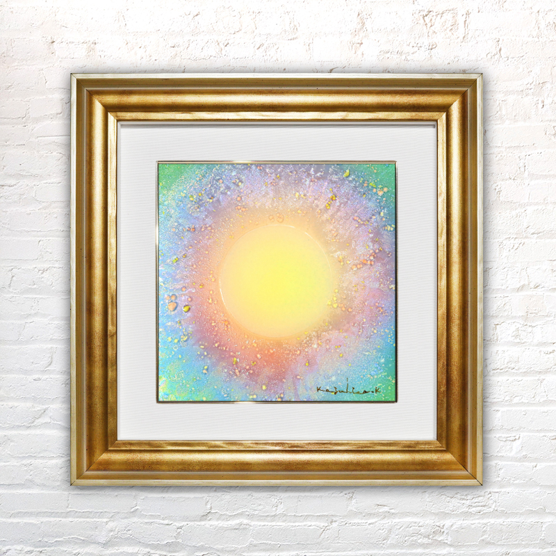 水彩画　construction　SM 35 額付き水彩原画〈さよなら桜並木〉/はがきサイズ