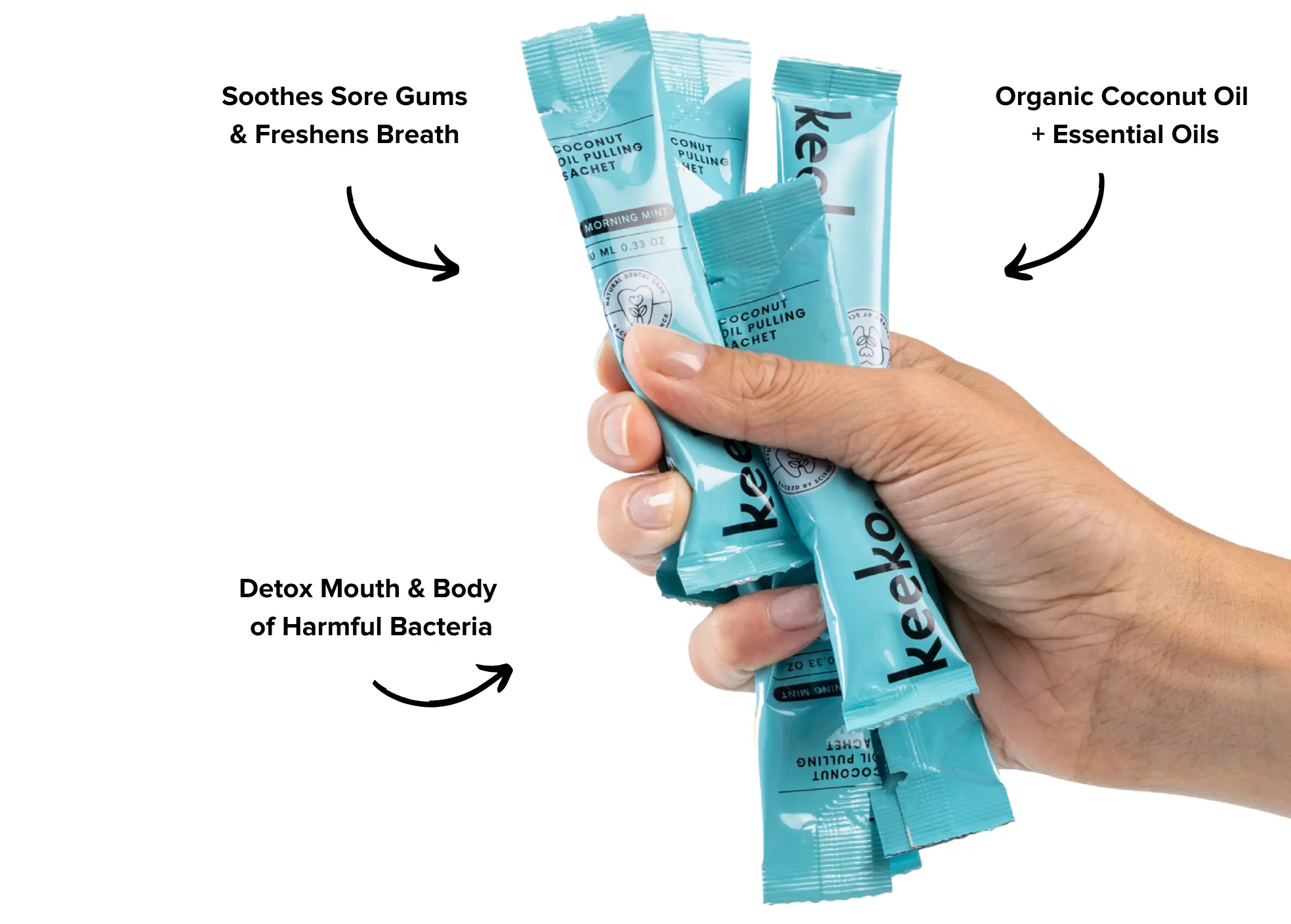 Morning Mint Oil Pulling Mouthwash Sachets