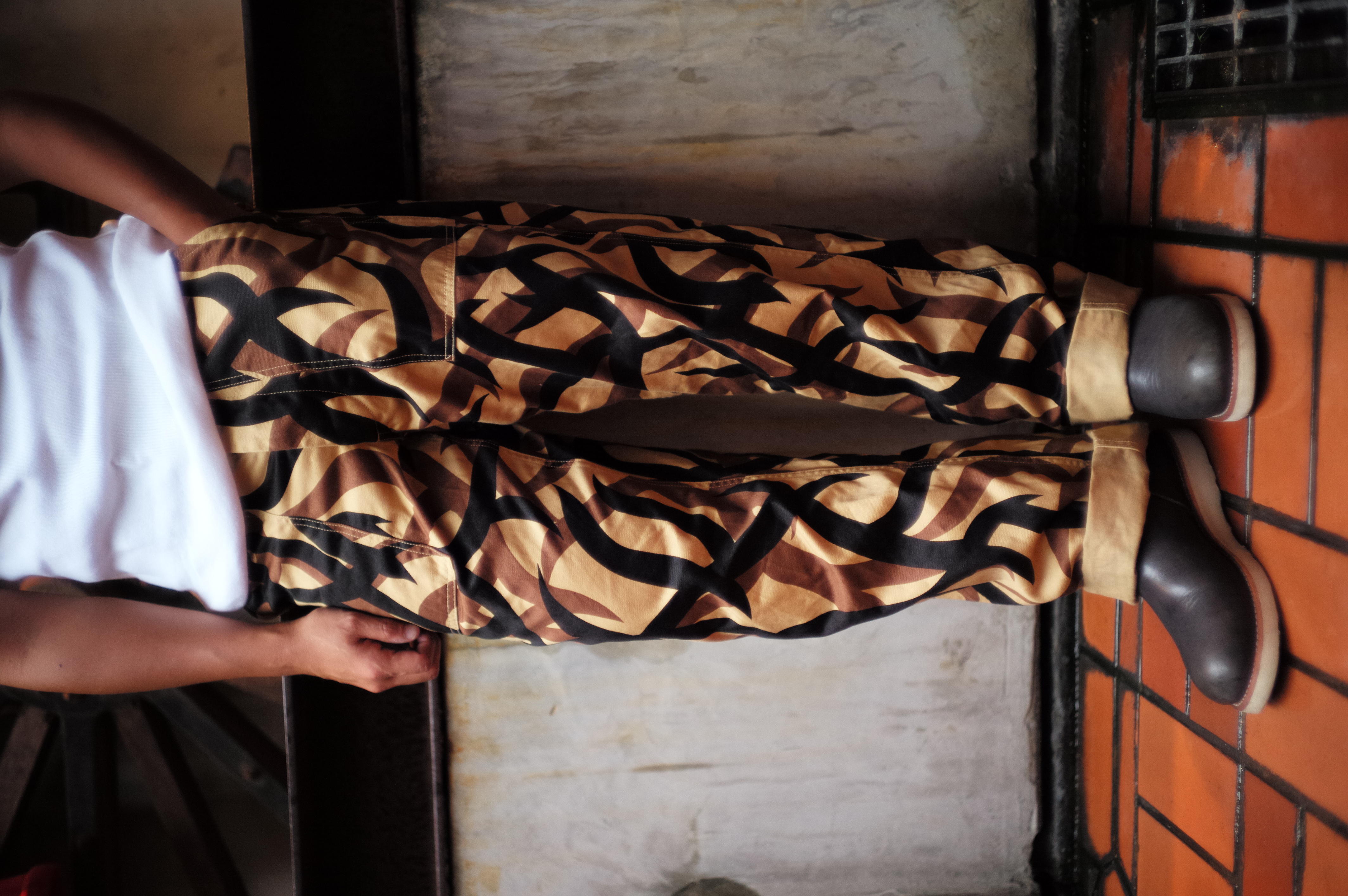 TRIBAL CAMOUFLAGE COMBAT TROUSERS Gallery Image 1