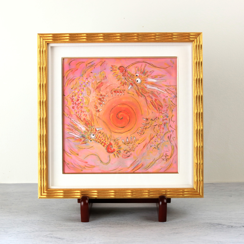 陶彩画_自在作品_いつも一緒_展示イメージ