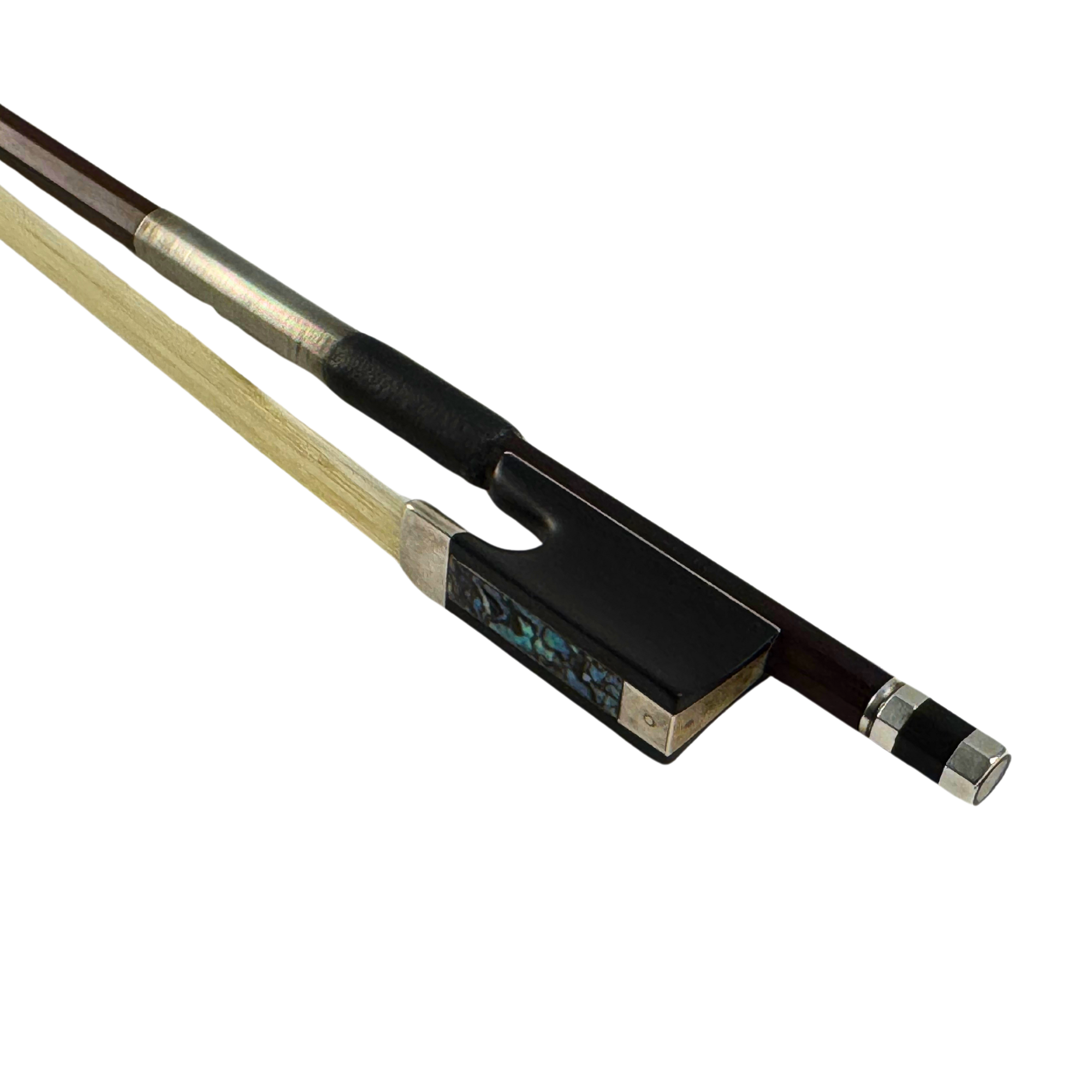 Leon Pique Nickel Mounted Violin Bow in action