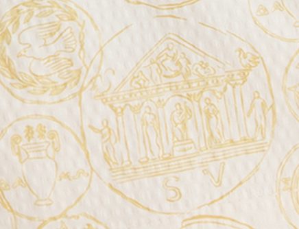 Printed Swim Short - Off White Grecian Coins