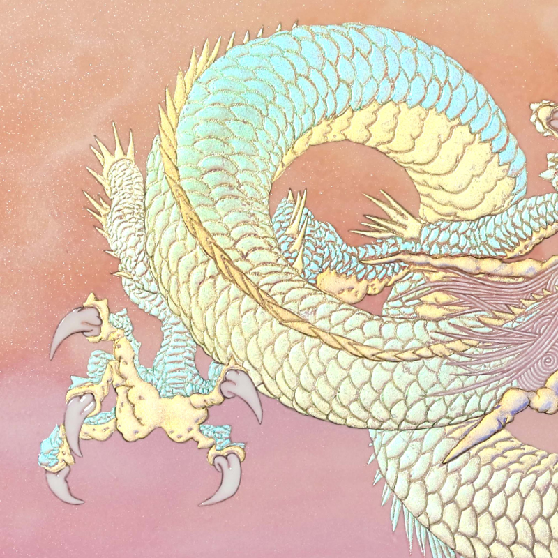 陶彩画 「富士越えの龍」 – 草場一壽工房 Museum Shop