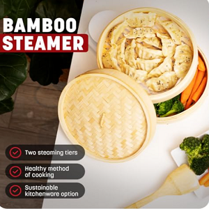 2-Tier Bamboo Steamer