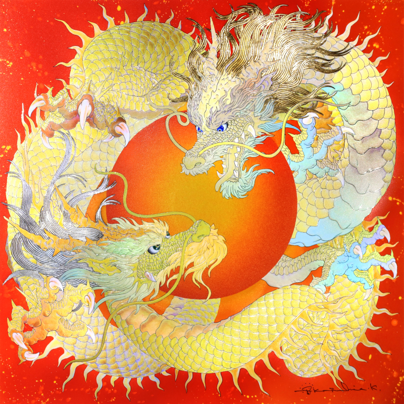 エンボスリトグラフ_太陽の龍_全体