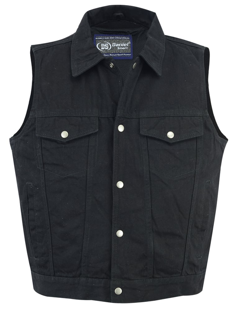 dm979bk-snapzipper-front-denim-vest-black-product-detail-image