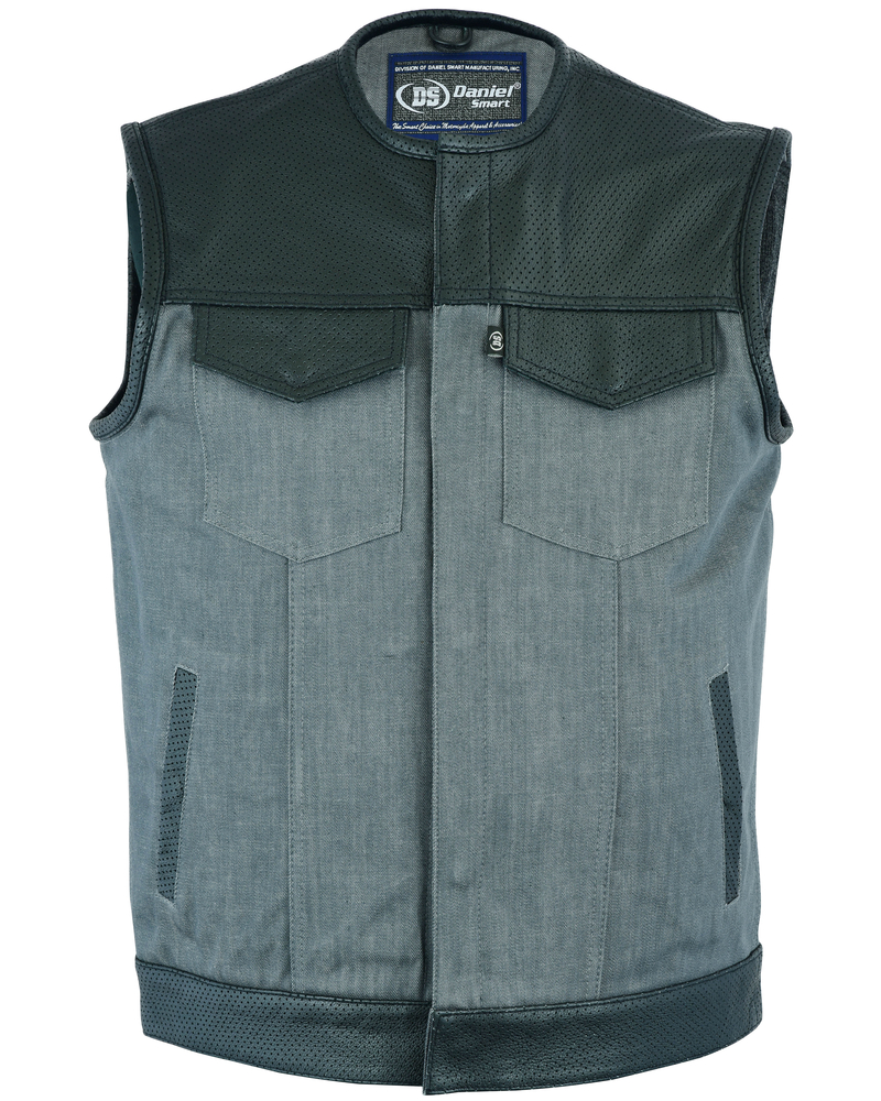 dm934-mens-perforated-leatherdenim-combo-vest-blac-product-detail-image