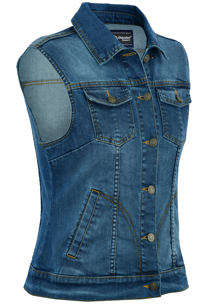 dm943-womens-blue-denim-snap-front-vest-product-detail-image