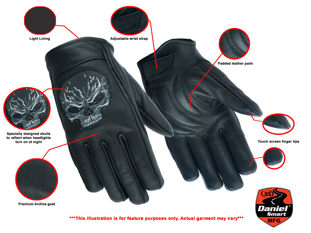 ds47-reflective-skull-short-glove-product-detail-image