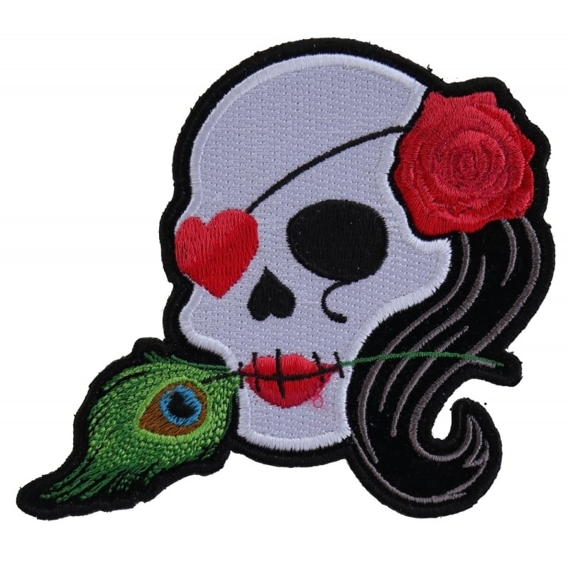 p5145-lady-sugar-skull-with-pink-rose-and-feather-product-detail-image