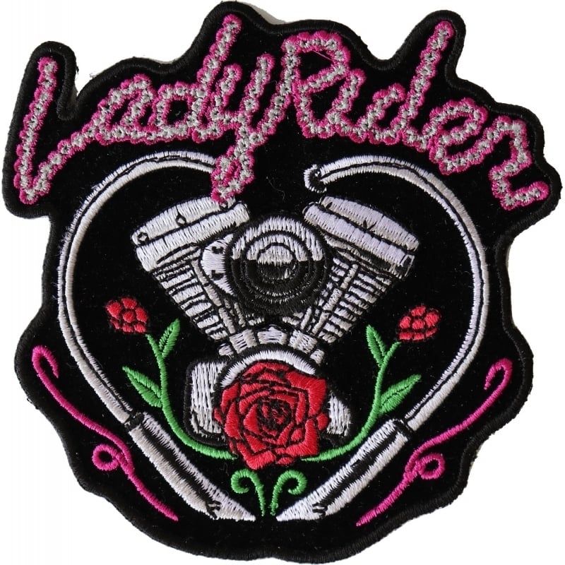 p6027-lady-rider-chain-engine-rose-patch-product-detail-image