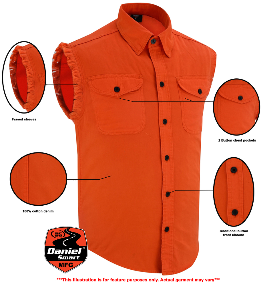 dm6003-mens-orange-lightweight-sleeveless-denim-sh-product-detail-image