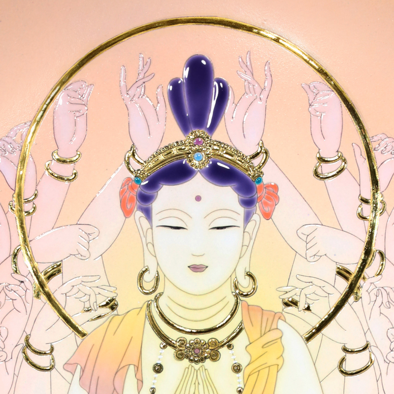 陶彩画_菩薩作品_千手観音_詳細