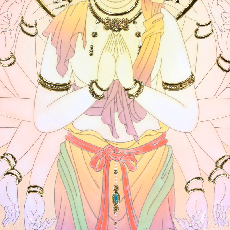 陶彩画_菩薩作品_千手観音_詳細