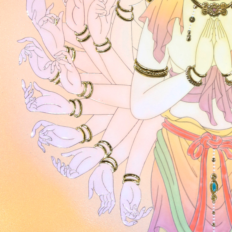 陶彩画_菩薩作品_千手観音_詳細