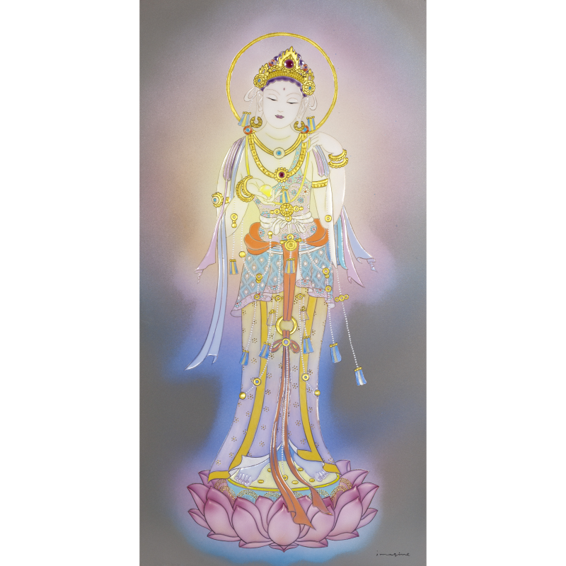 陶彩画_菩薩作品_宝珠観音_全体