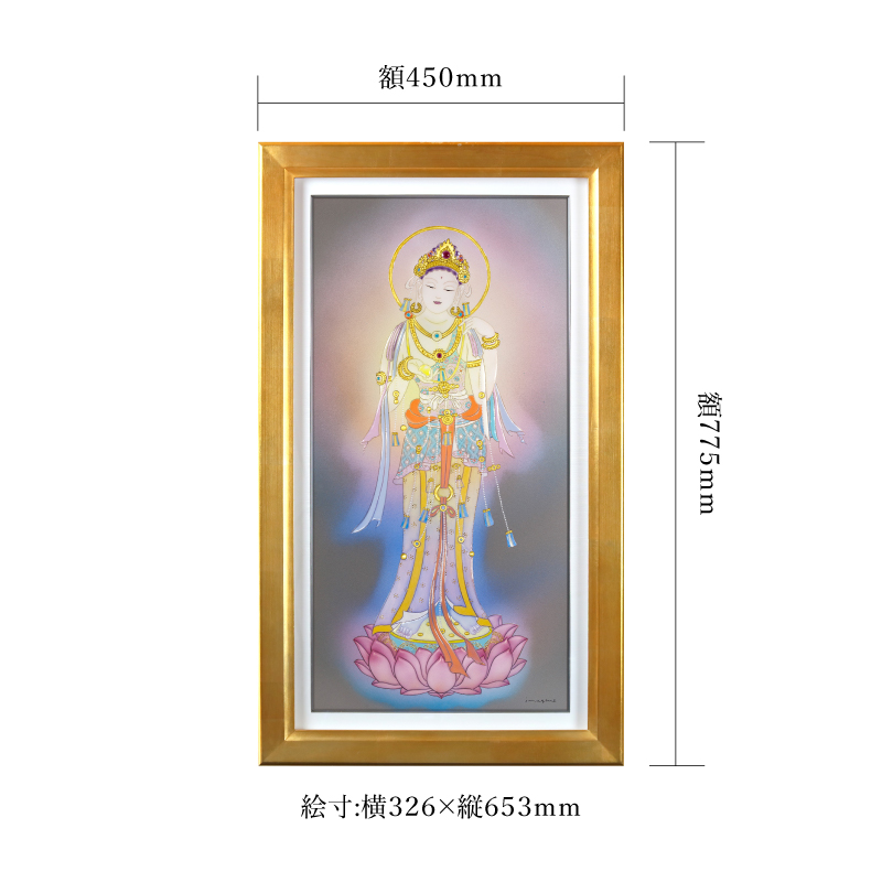陶彩画_菩薩作品_宝珠観音_サイズ
