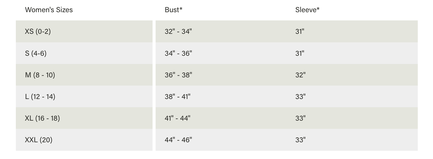 Size chart