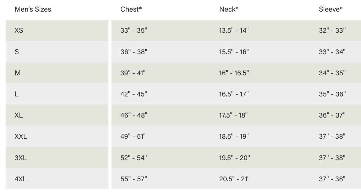 Size chart