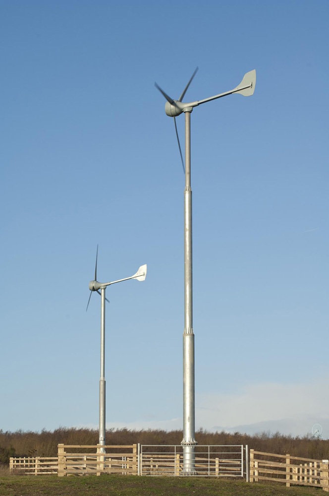 2 x Britwind wind turbines