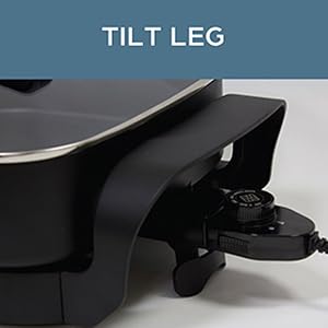 Unique tilt leg feature with drainage channel for excess grease