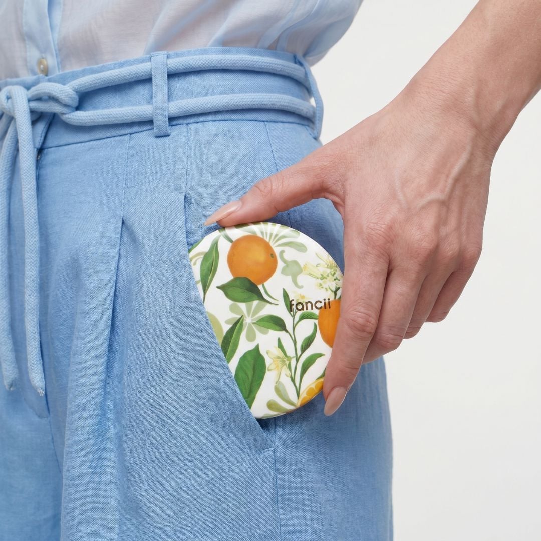 Mini Taylor in Italian Citrus by Fancii & Co. easily slips into a pocket