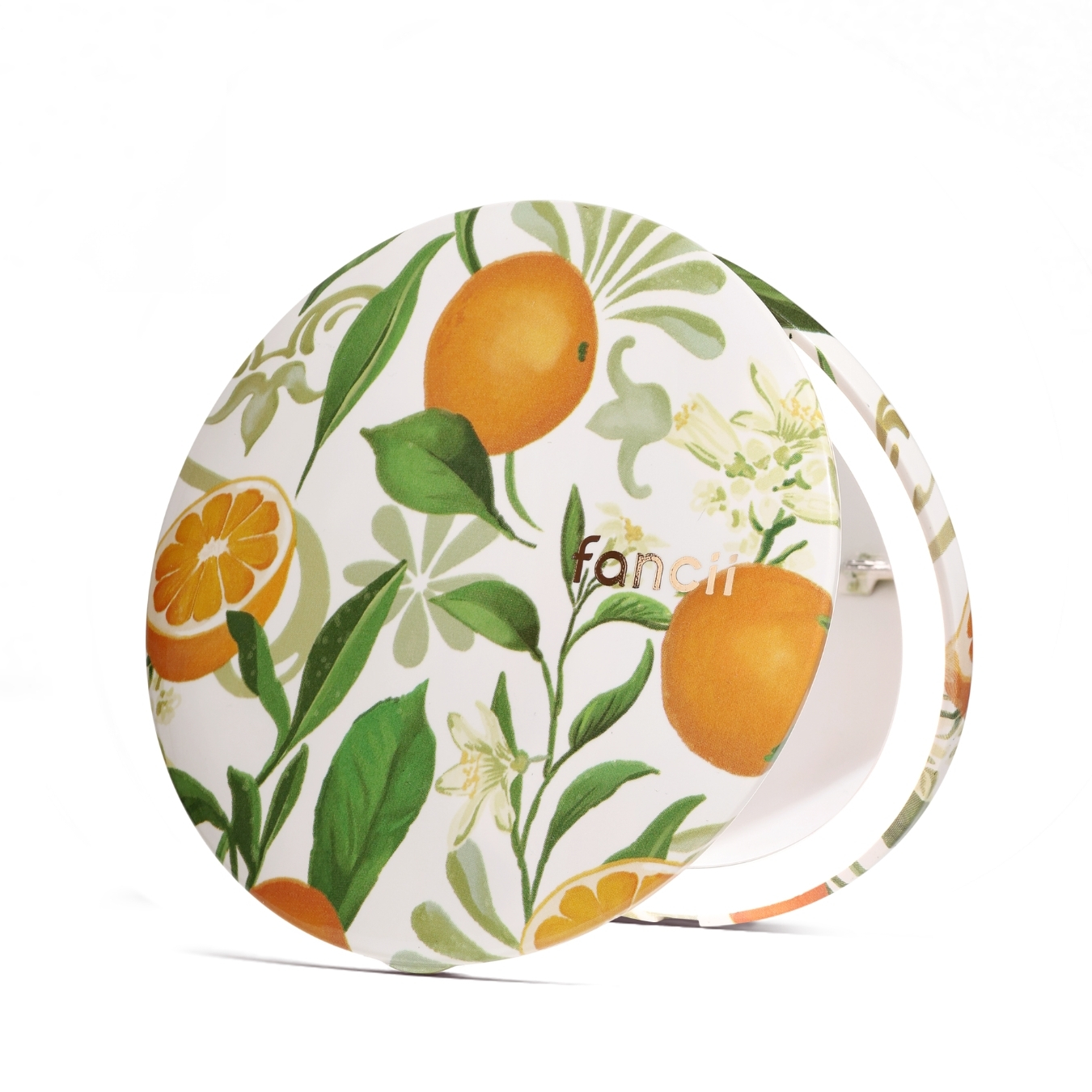Mini Taylor premium lighted compact by Fancii and Co opened to show the natural daylight leds