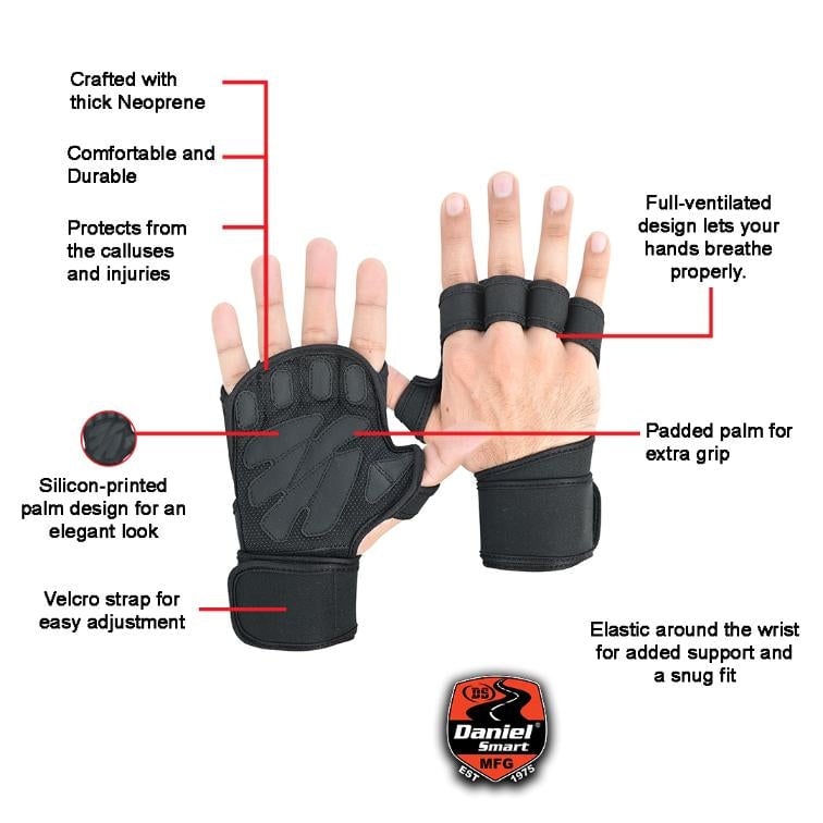 full-life-black-cross-training-gym-glove-product-detail-image