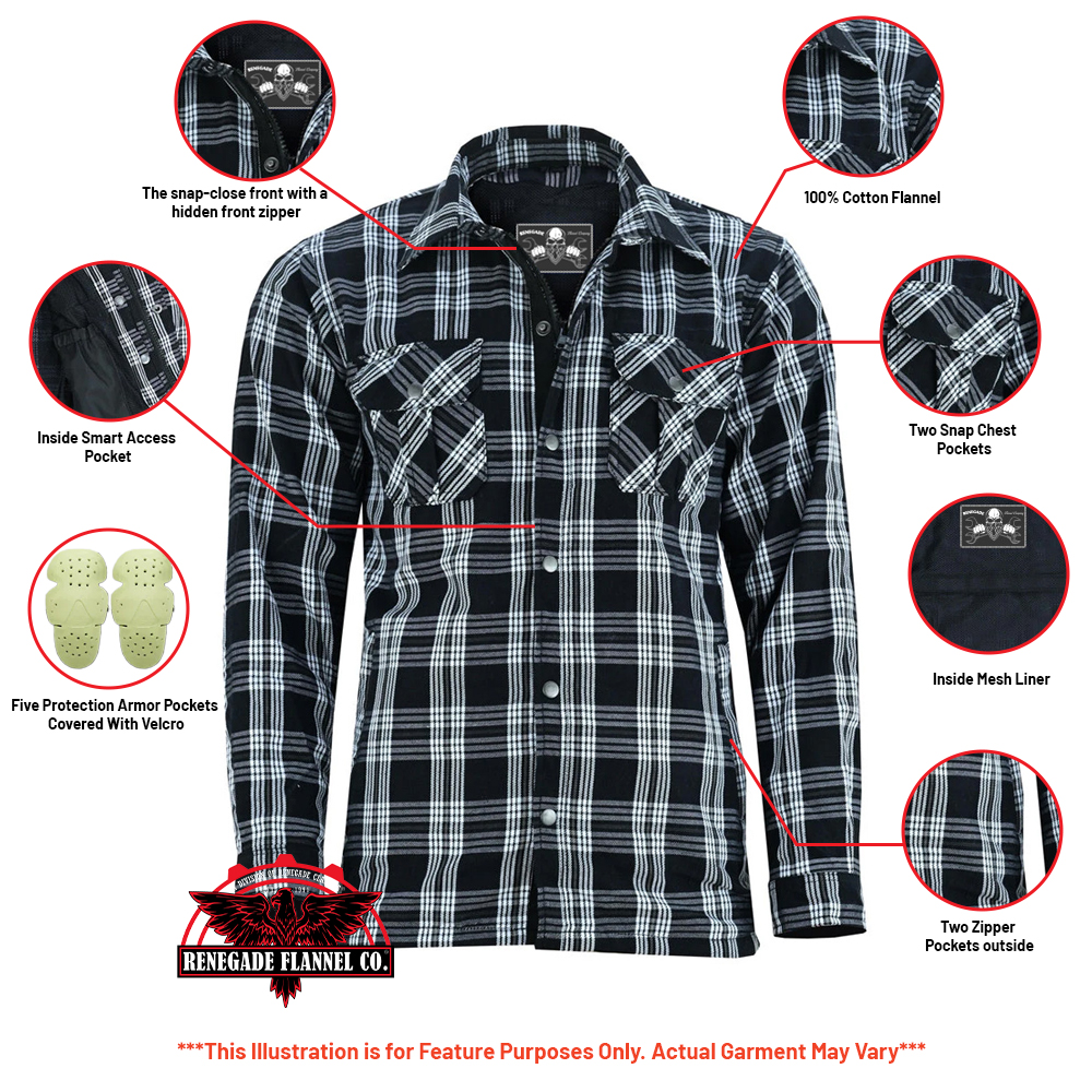 checkered-champ-mens-black-and-white-armored-flannel-shirt-product-detail-image