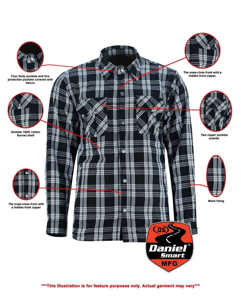 checkered-champ-mens-black-and-white-armored-flannel-shirt-product-detail-image