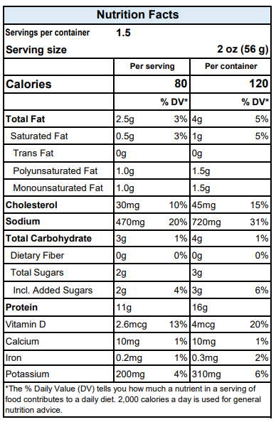 smoked tuna nutrition