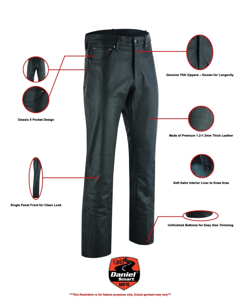 ds452-womens-classic-5-pocket-black-casual-motorcycle-leather-pants-product-detail-image