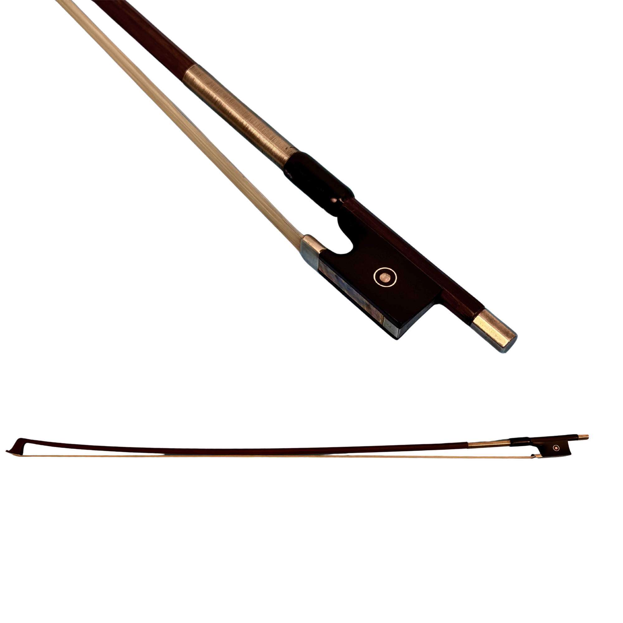 Unstamped Silver Mounted German Pernambuco Violin Bow in action